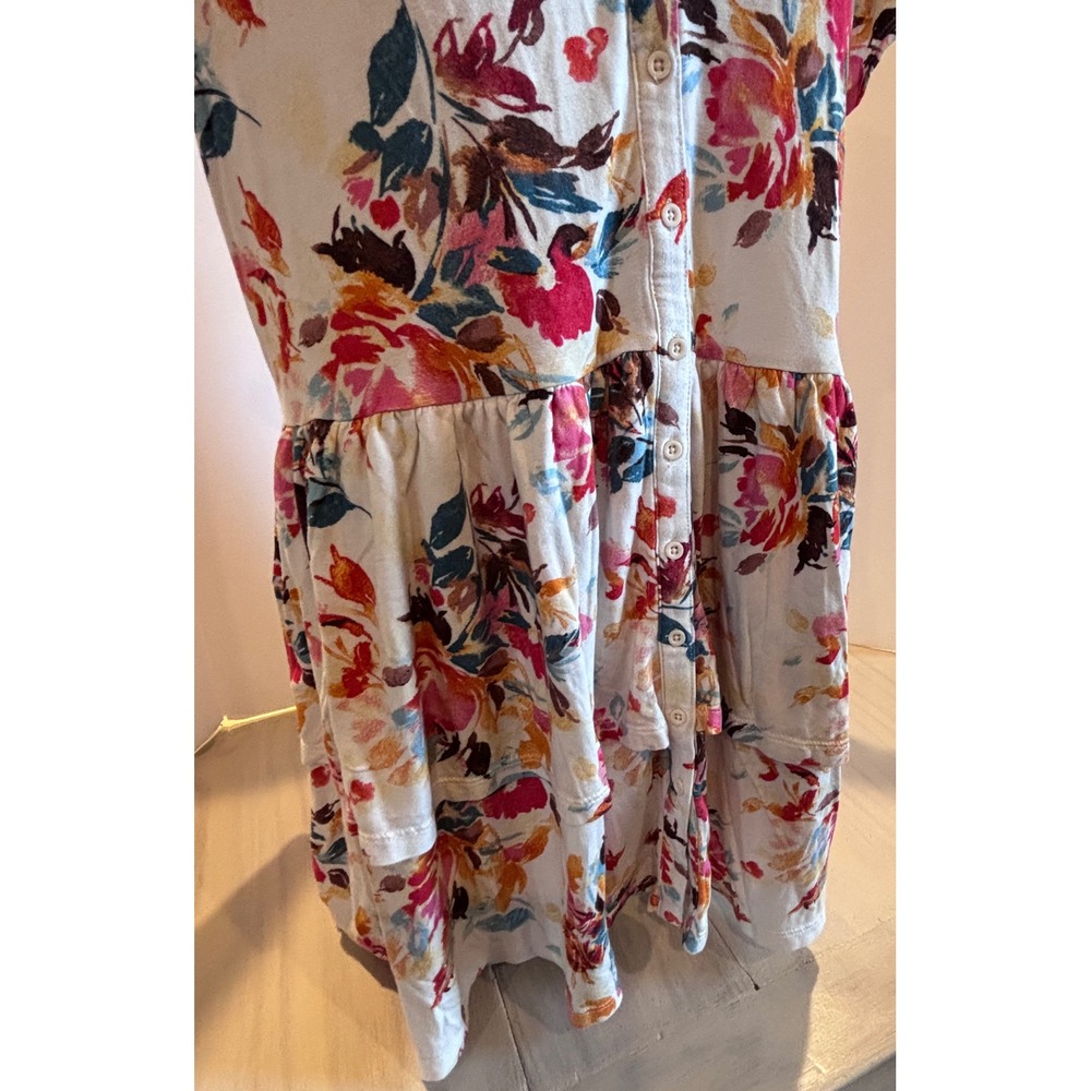Torrid Super Soft Floral Button Front Tiered Babydoll Top White Size 1 - Picture 11 of 11